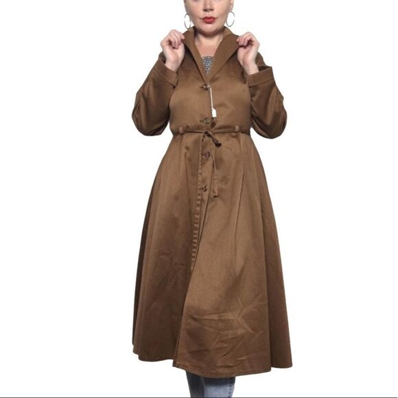 Vintage Jackets & Blazers - Vintage 1970s overcoat brown S/M